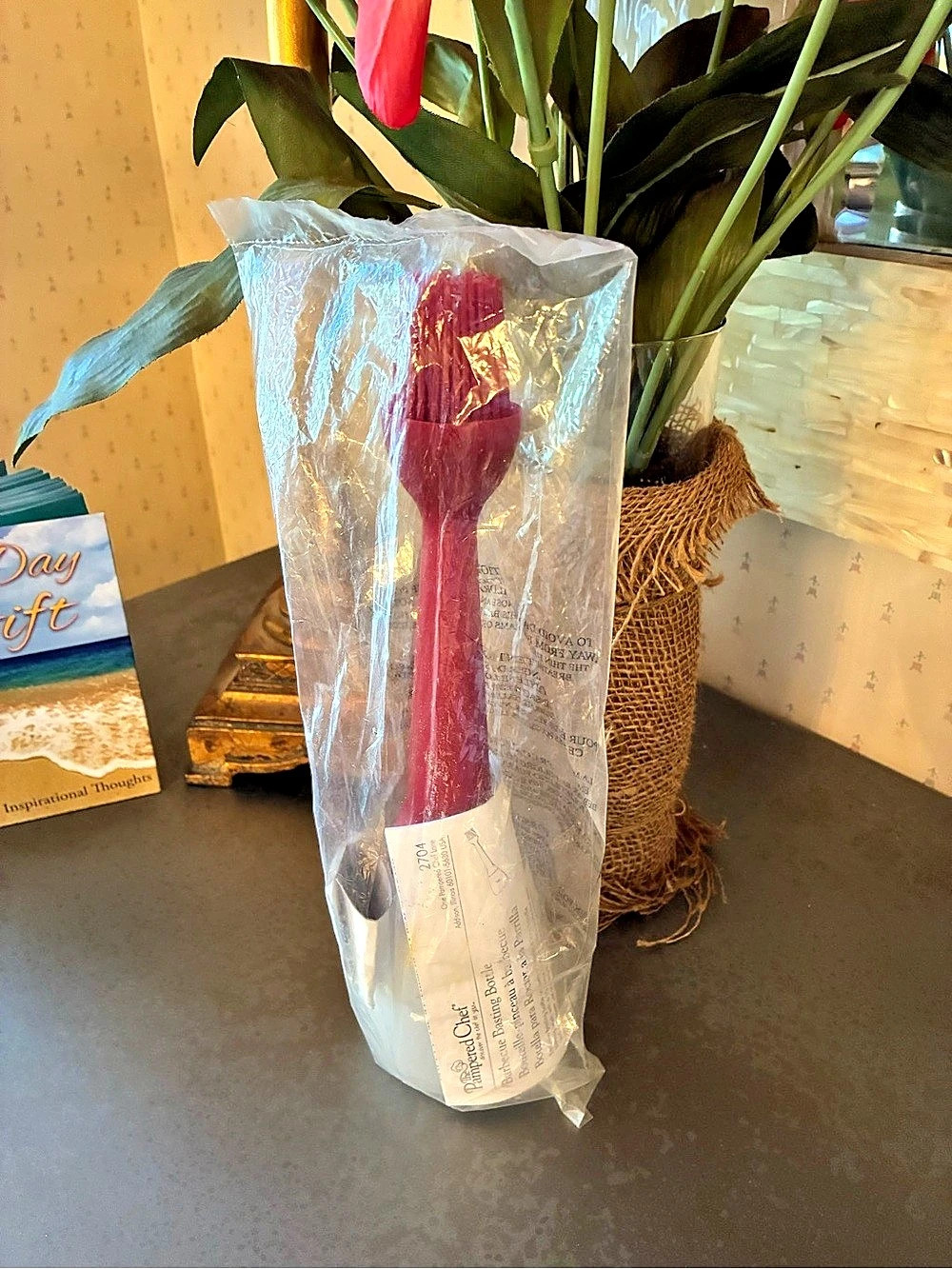 Pampered Chef NEW IN PACKAGE, Barbecue Basting Brush with 10 oz bottle.